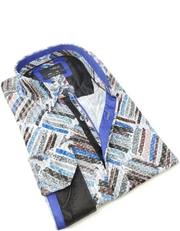 Brush Jacquard Button Down Shirt With Flocking