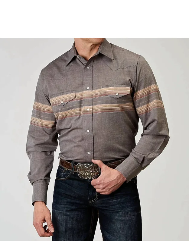 Button Down Border Stripe Shirt