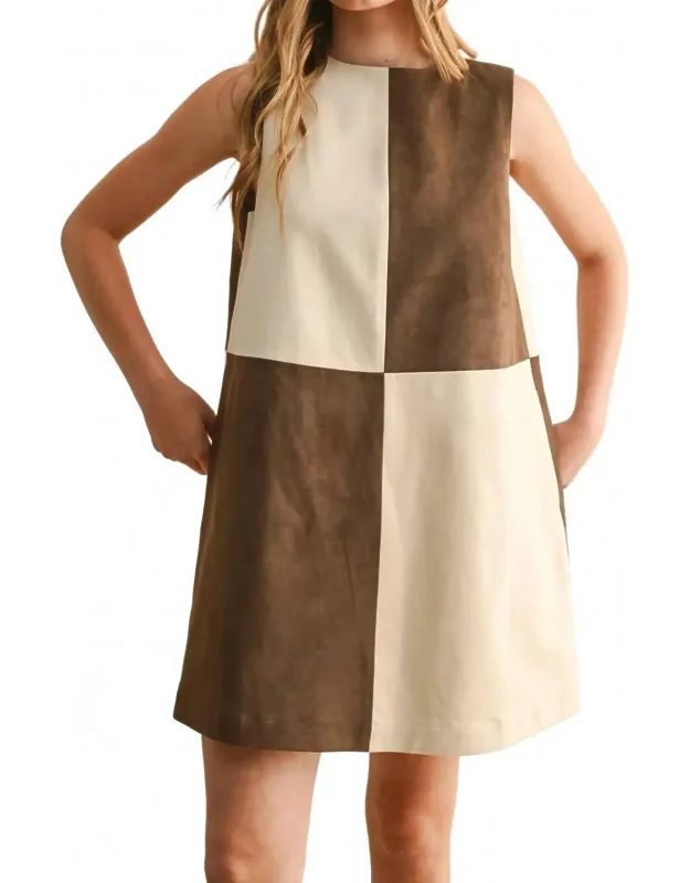 Suede Mini Shift Dress