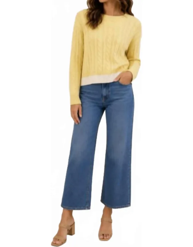 Layered Cable Crew Sweater
