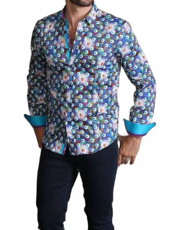 Radical Eyeball Button Down Shirt With Trim