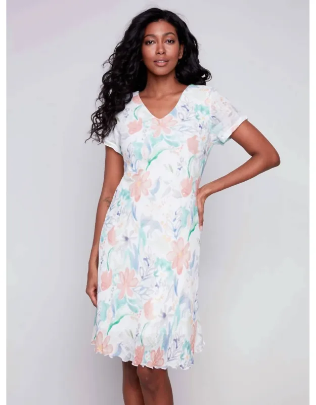 Lotus Floral Cap Dress