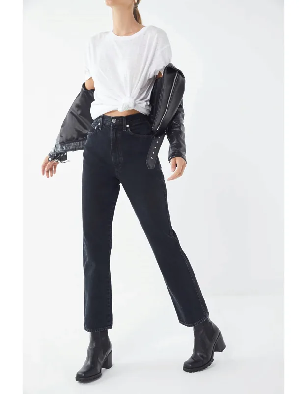 Pinch Waist High Rise Kick Jeans