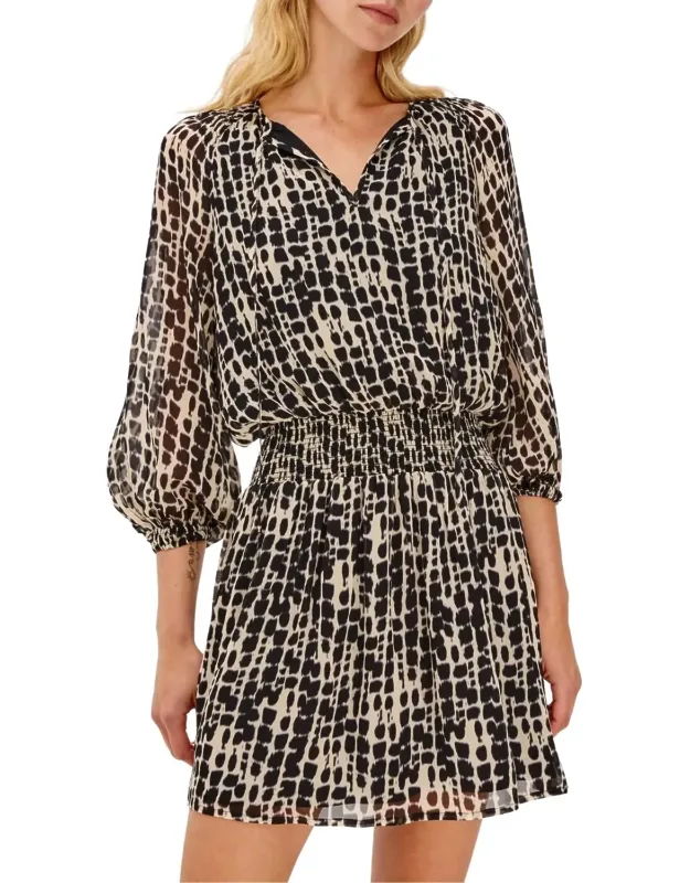 Mini Dress In Spotted Shibori