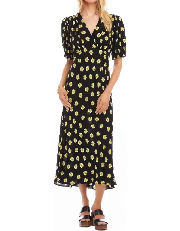 Puff Sleeve Bias Dress