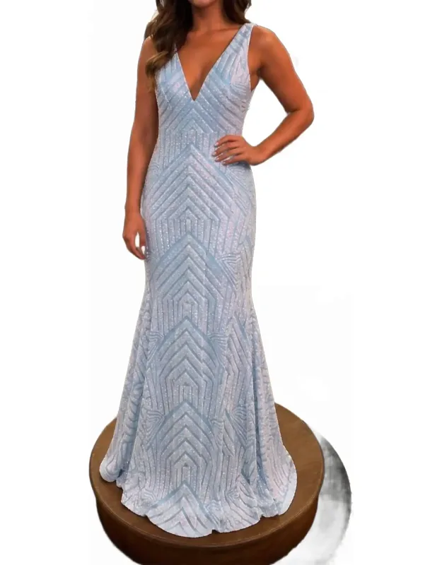 V Neck Sheath Sequin Dress
