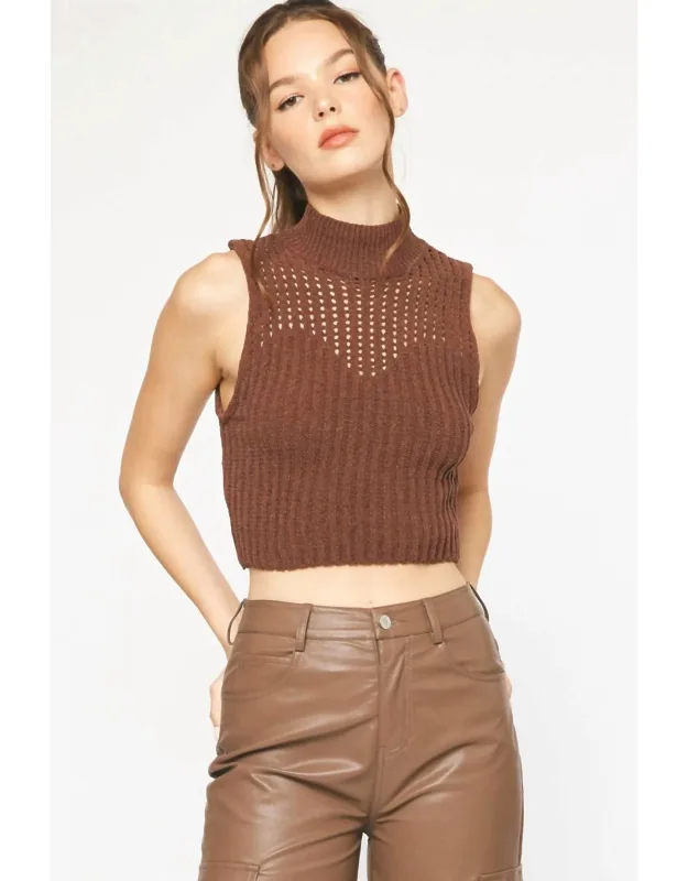 Chenille Mock Neck Sweater Vest
