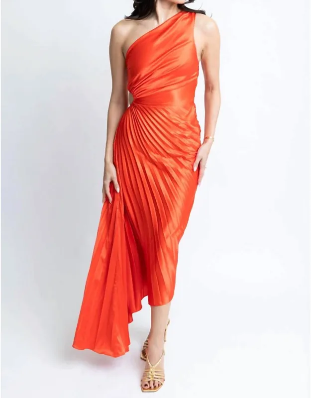Poppy Satin One Shoulder Maxi Dress