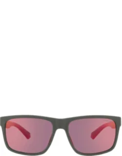 Polarized Orange Gradient Mirror Square Sunglasses
