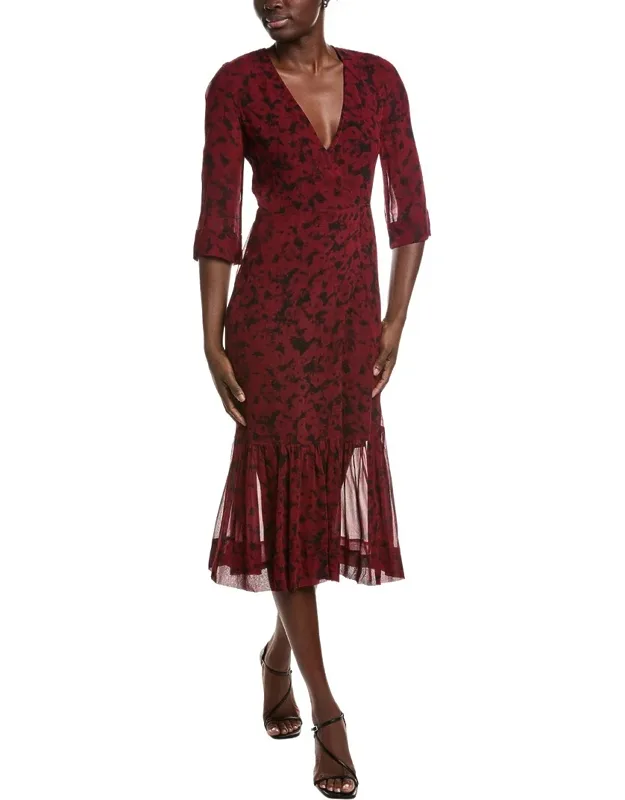 Printed Light Georgette Wrap Midi Dress