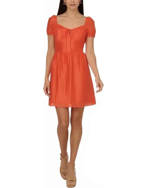 Puff Sleeve Short Dress