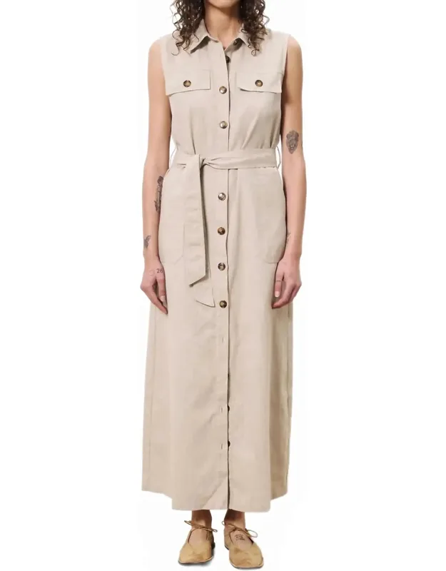 Button Collared Maxi Dress