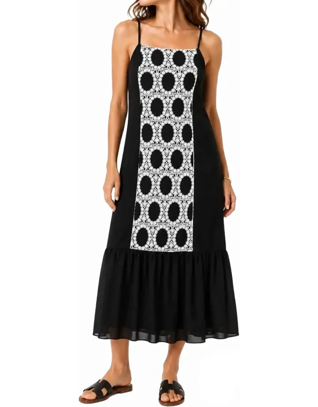 Milly Crochet Velvet Long Dress