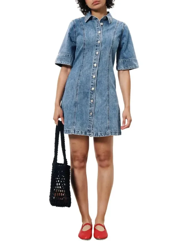 Denim Buttoned Mini Dress