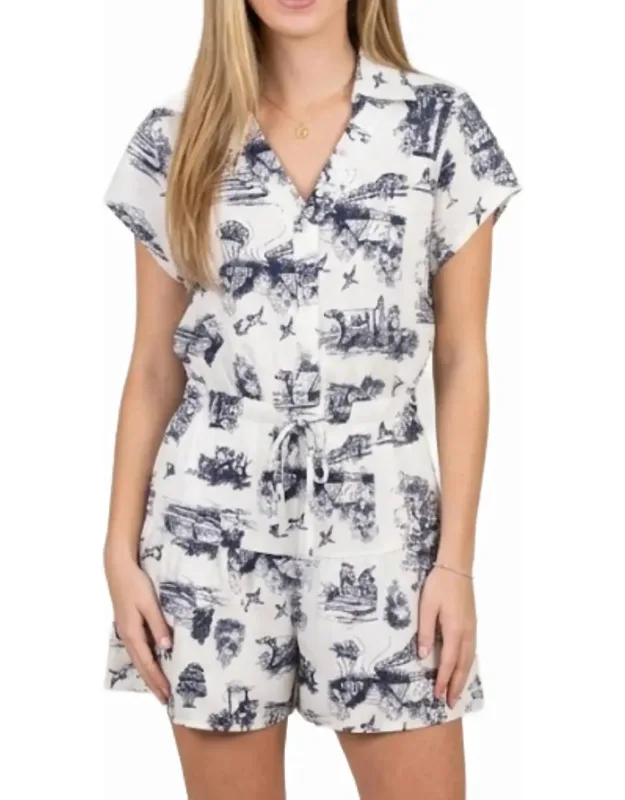 Collared Printed Jumpsuit