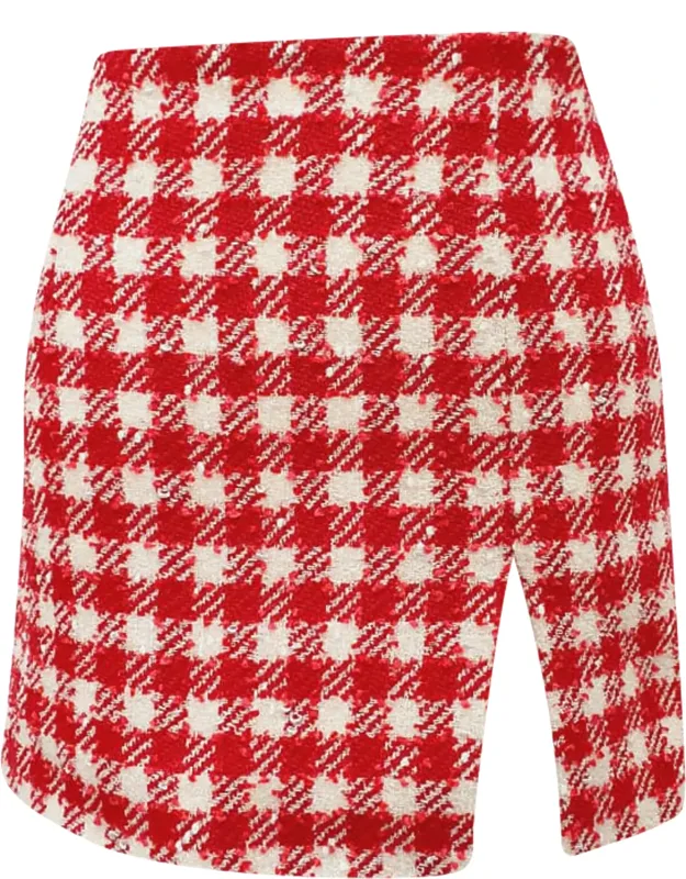Checkered Tweed Mini Skirt