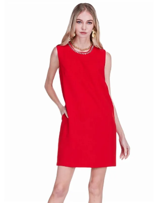 Embellish Neck Mini Dress