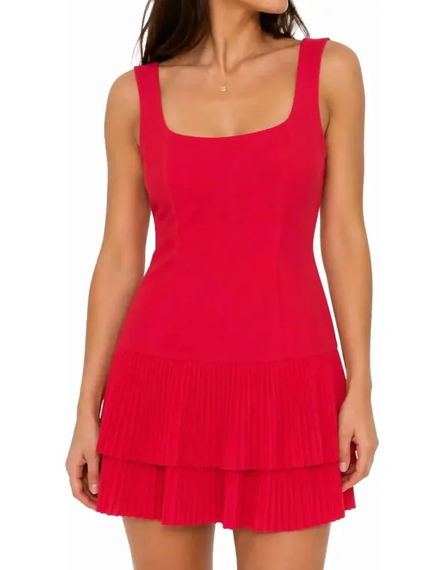 Pleated Mini Dress