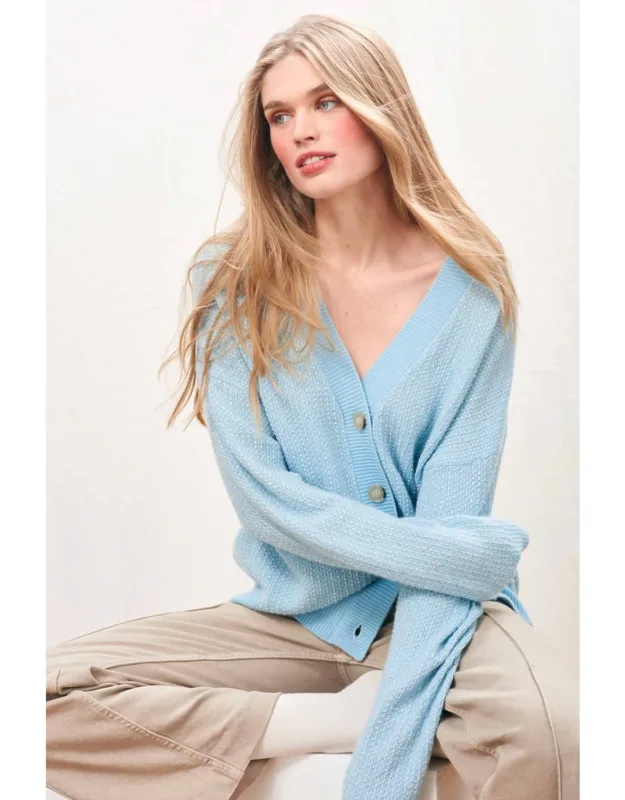 Lurex Birdseye Cardigan