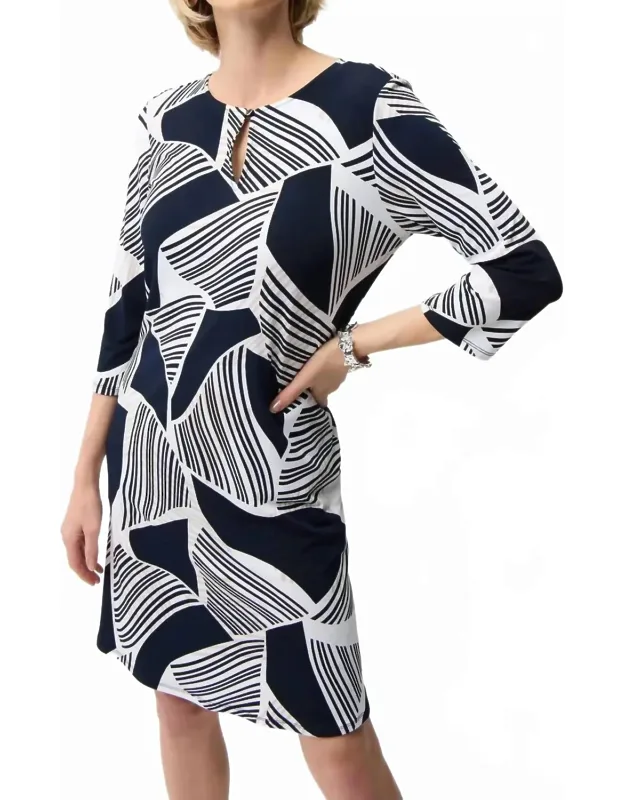 Silky Knit Geometric Print Dress