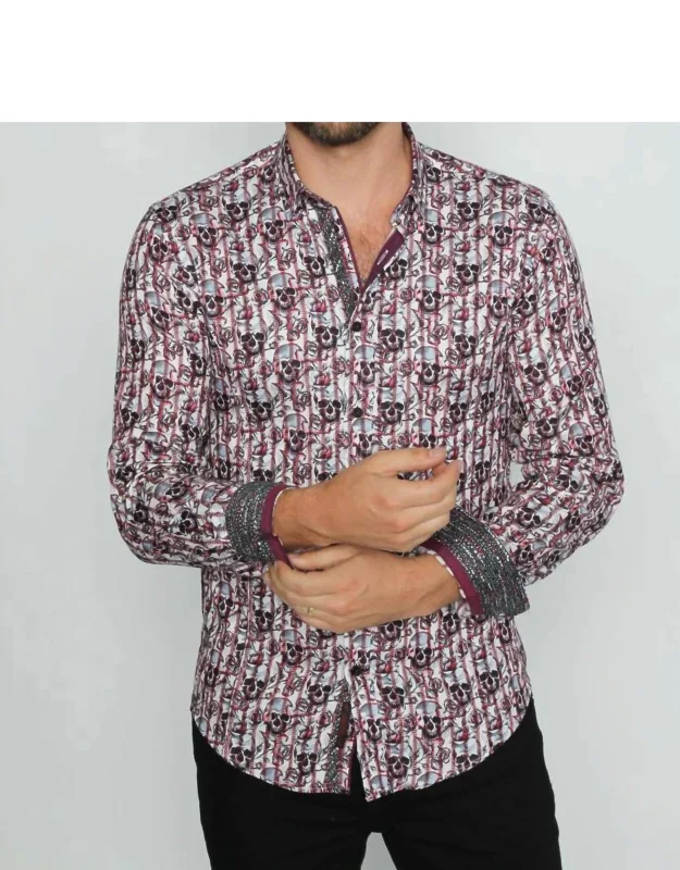 Skull And Rose Button Down Shirt