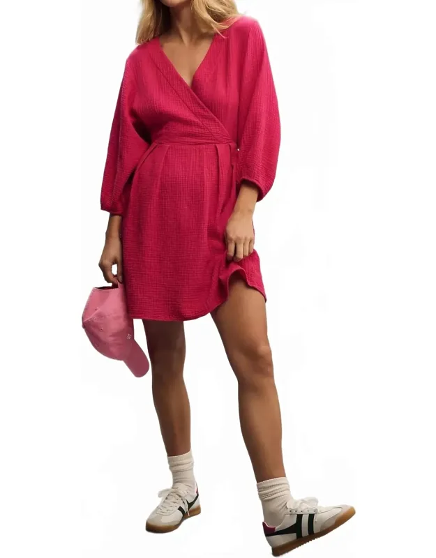 Hedy Long-sleeve Wrap Dress