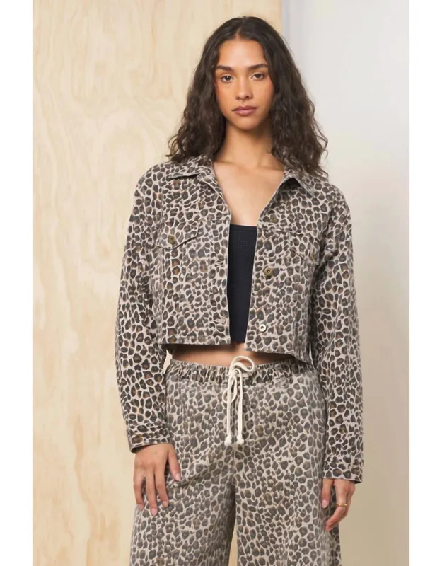 Leopard Denim Jacket