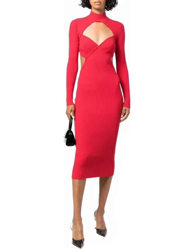 Knit Cross Back Midi Dress