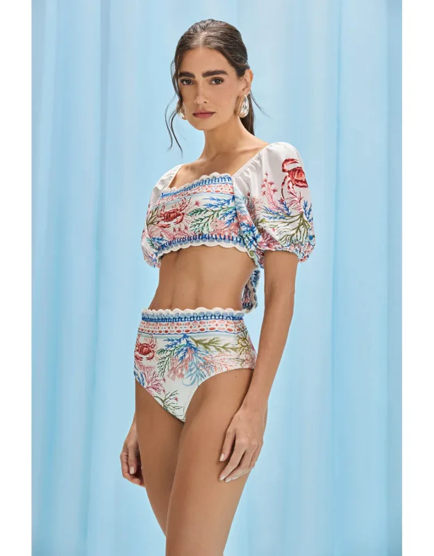 Puff Sleeve Bikini Top