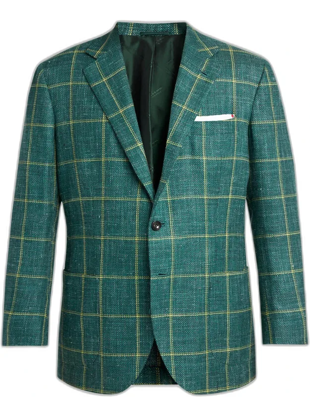 Windowpane Check Single-breasted Sport Coat
