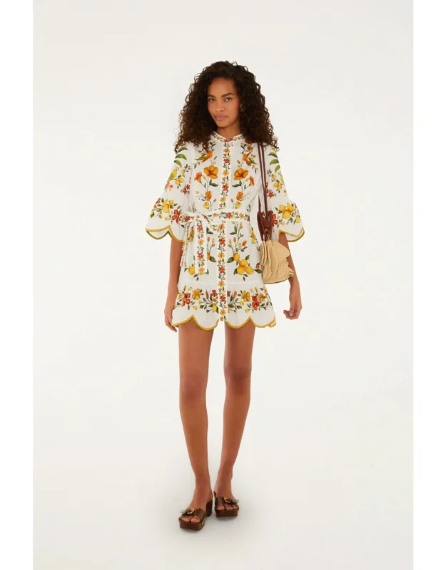 Lemon Bouquet Mini Dress