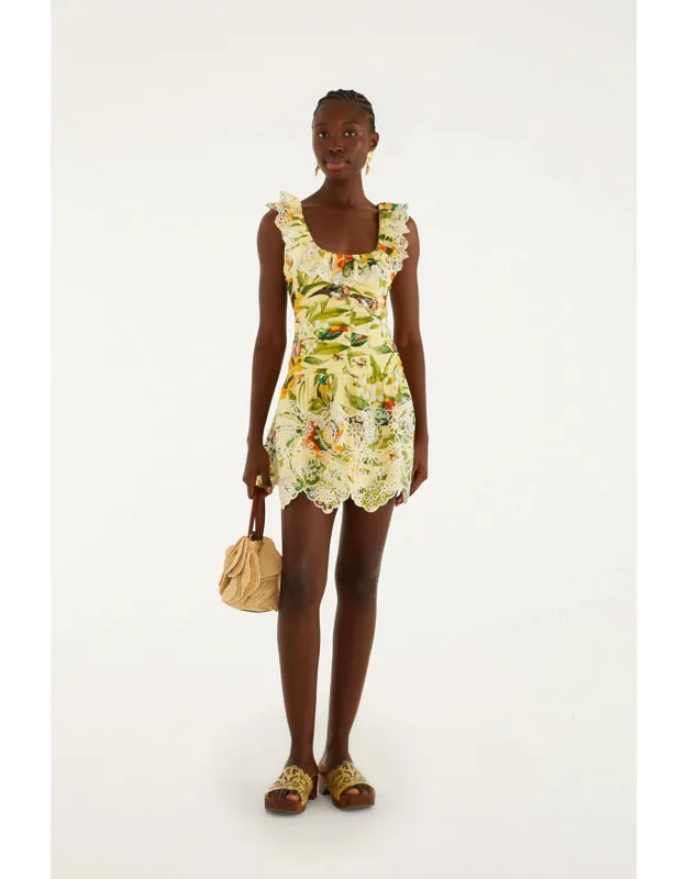 Collage Soft Yellow Mini Dress