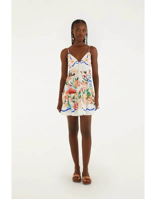 Garden Of Life Scarf Ruffled Mini Dress