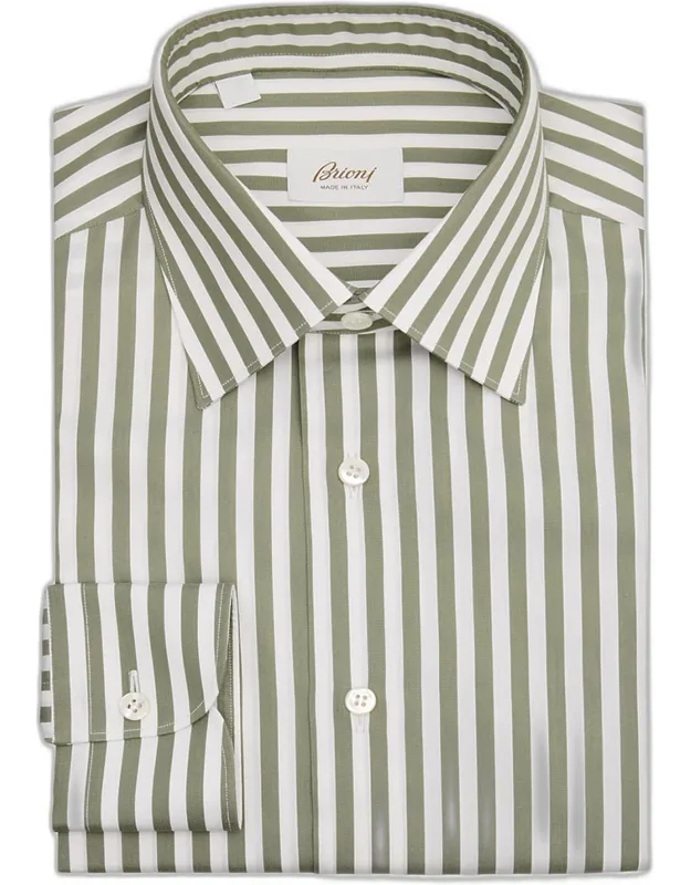 Cotton Candy Stripe Point Collar Dress Shirt