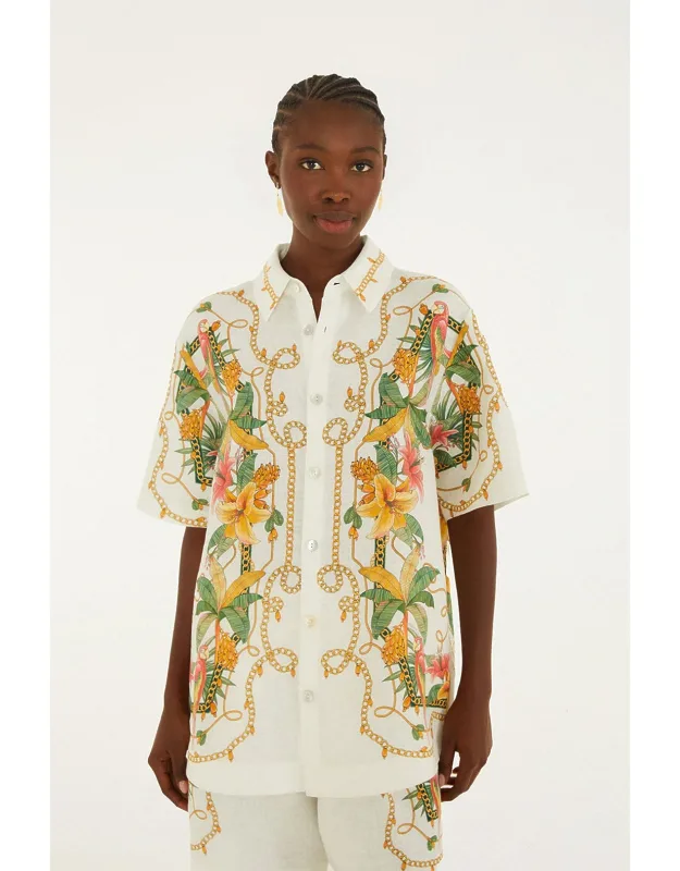 Tropical Royalty 3d Euroflax Premium Linen Shirt