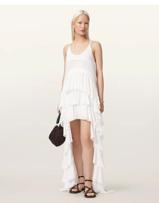 Cavalry Crepe Tiered Ruffle Maxi Dress