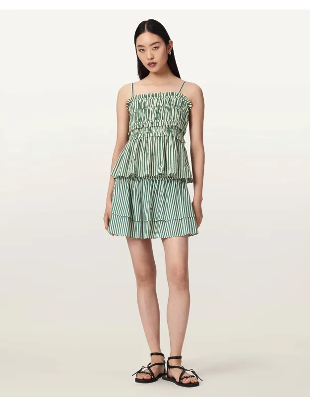 Kali Cotton Striped Mini Skirt