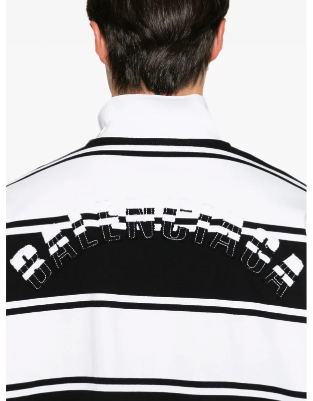 Striped Logo-patch Polo Shirt
