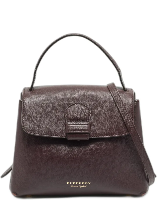 Camberley Small Leather And House Check Fabric Top Handle Bag