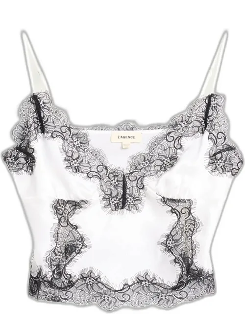 Lace-trim Silk Cami