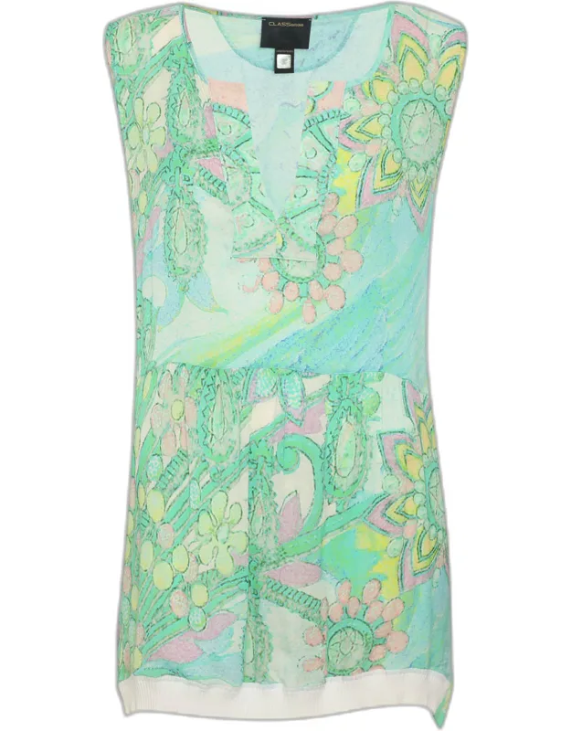 Printed Crepe Sleeveless Tunic Top