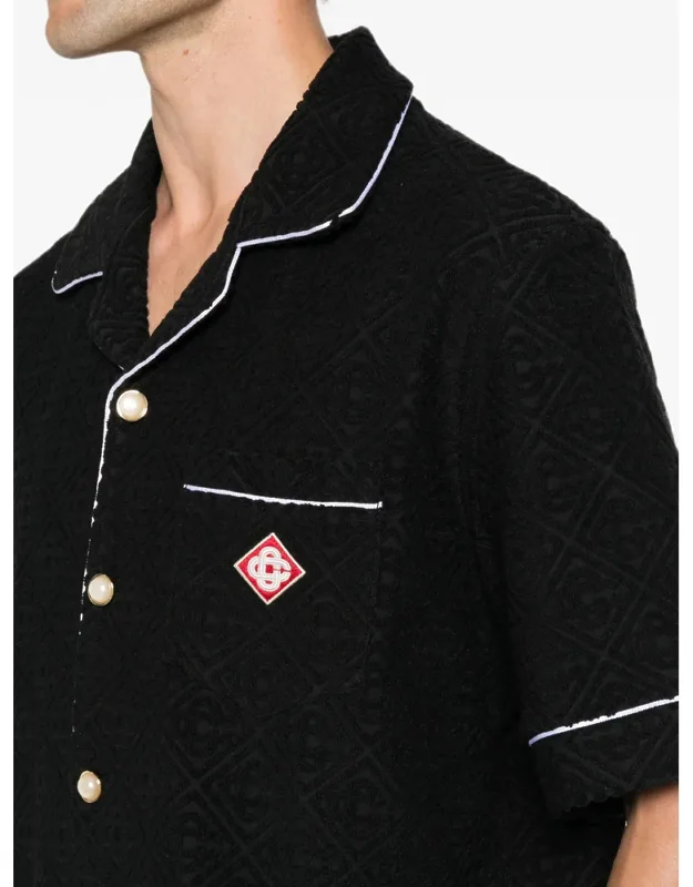 Contrast-trim Logo-patch Shirt