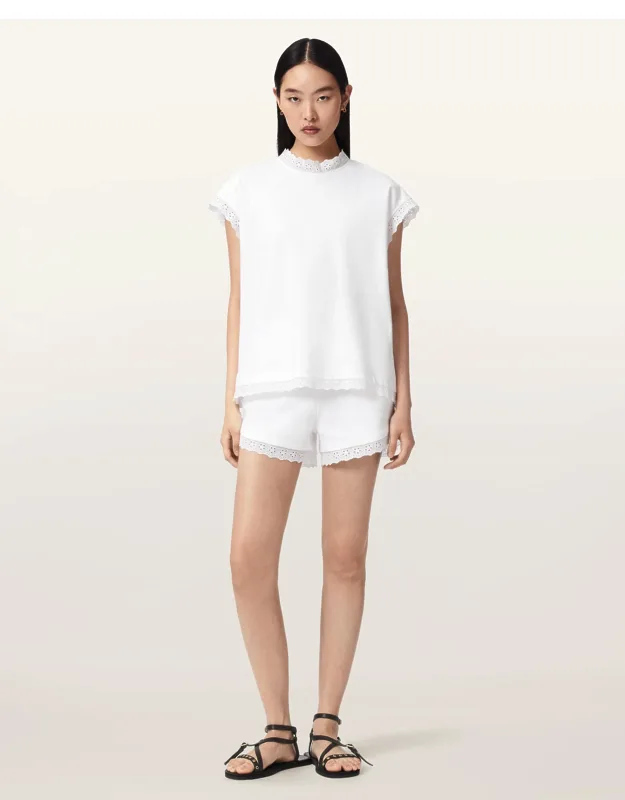 Lele Straight Fit Lace Trim Shorts