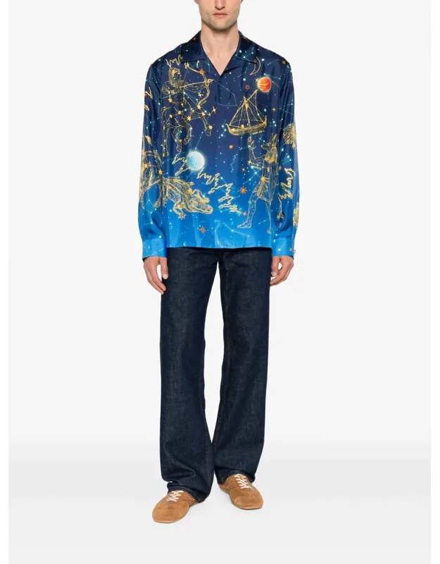 Constellation-print Long-sleeve Shirt