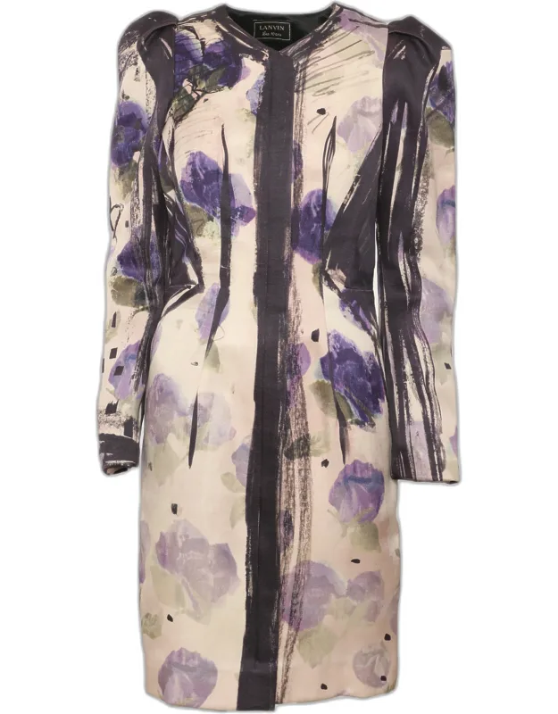 Multicolor Printed Satin Midi Dress