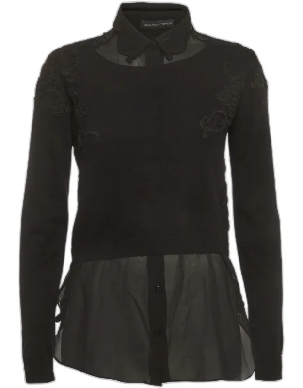 Sheer Silk Lining And Cashmere Knit Pullover