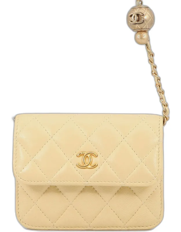 Matelasse Pearl Crush Mini Lambskin Belt Bag