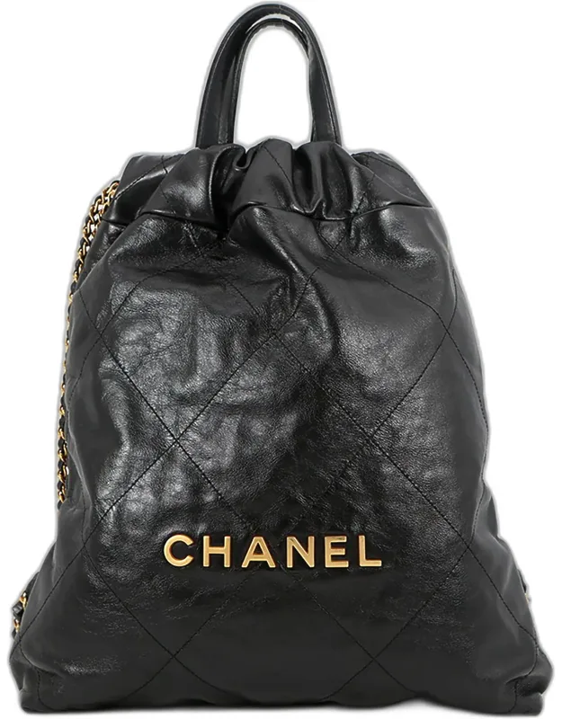 22 Small Shiny Calfskin Leather Backpack Bag