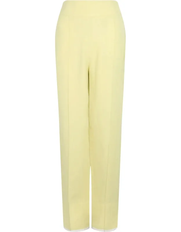Contrast-piping Tailored Pants