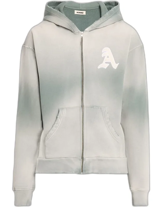 Cotton Monogram Full-zip Hoodie